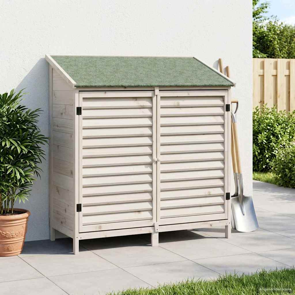 Garden Shed White 106 x 56 x 113.5 cm Solid Fir Wood