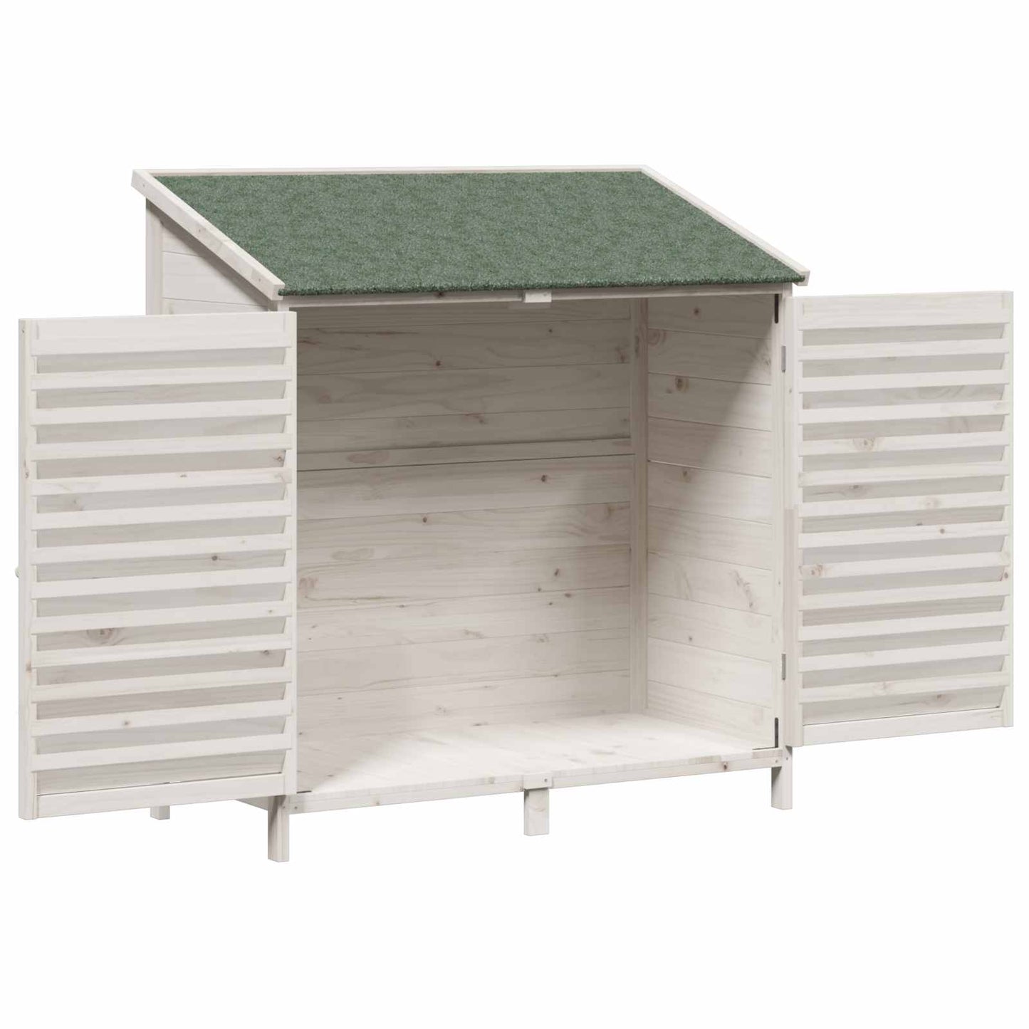 Garden Shed White 106 x 56 x 113.5 cm Solid Fir Wood