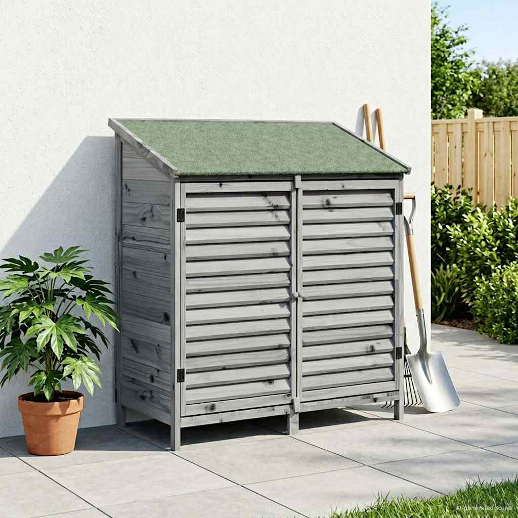Garden Shed Grey 106 x 56 x 113.5 cm Solid Fir Wood