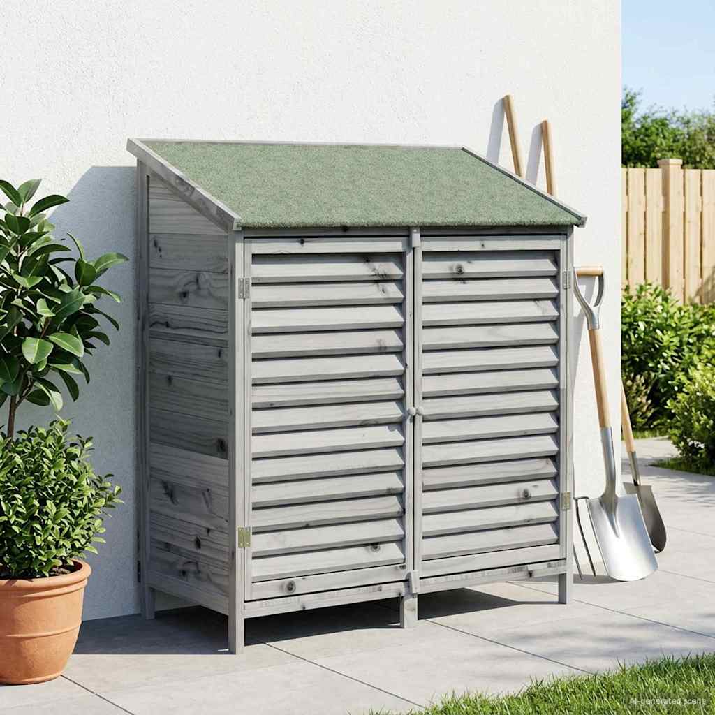 Garden Shed Grey 106 x 56 x 113.5 cm Solid Fir Wood
