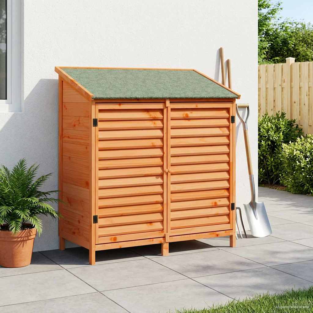 Garden Shed Brown 106 x 56 x 113.5 cm Solid Fir Wood
