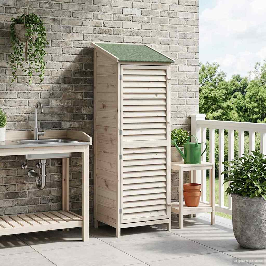 Garden Shed White 59 x 56 x 176 cm Solid Fir Wood