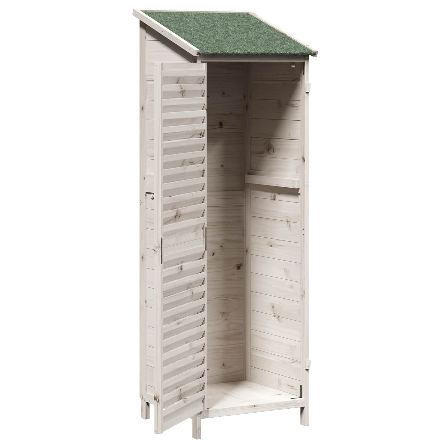 Garden Shed White 59 x 56 x 176 cm Solid Fir Wood