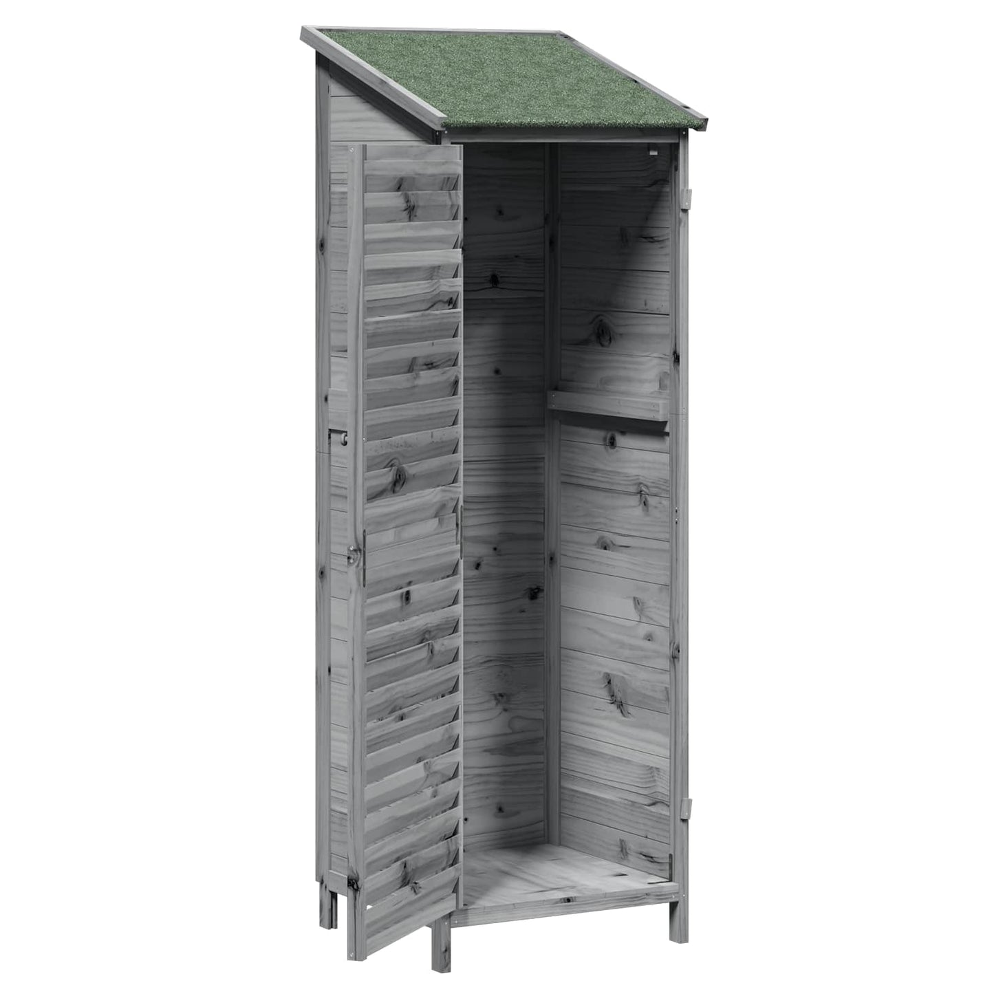 Garden Shed Grey 59 x 56 x 176 cm Solid Fir Wood