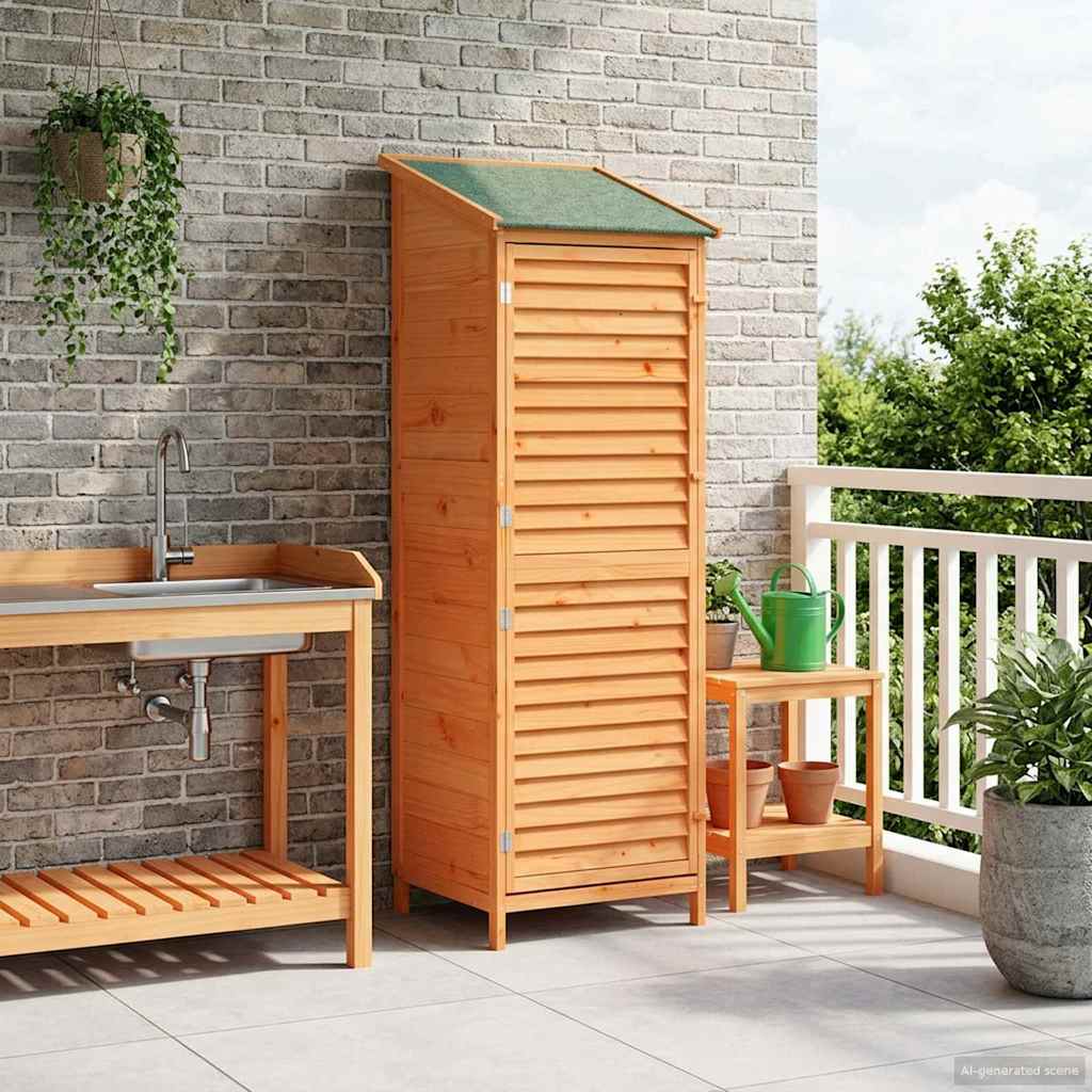 Garden Shed Brown 59 x 56 x 176 cm Solid Fir Wood