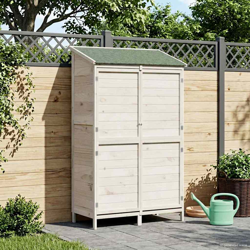 Garden Shed White 106 x 56 x 176.5 cm Solid Fir Wood