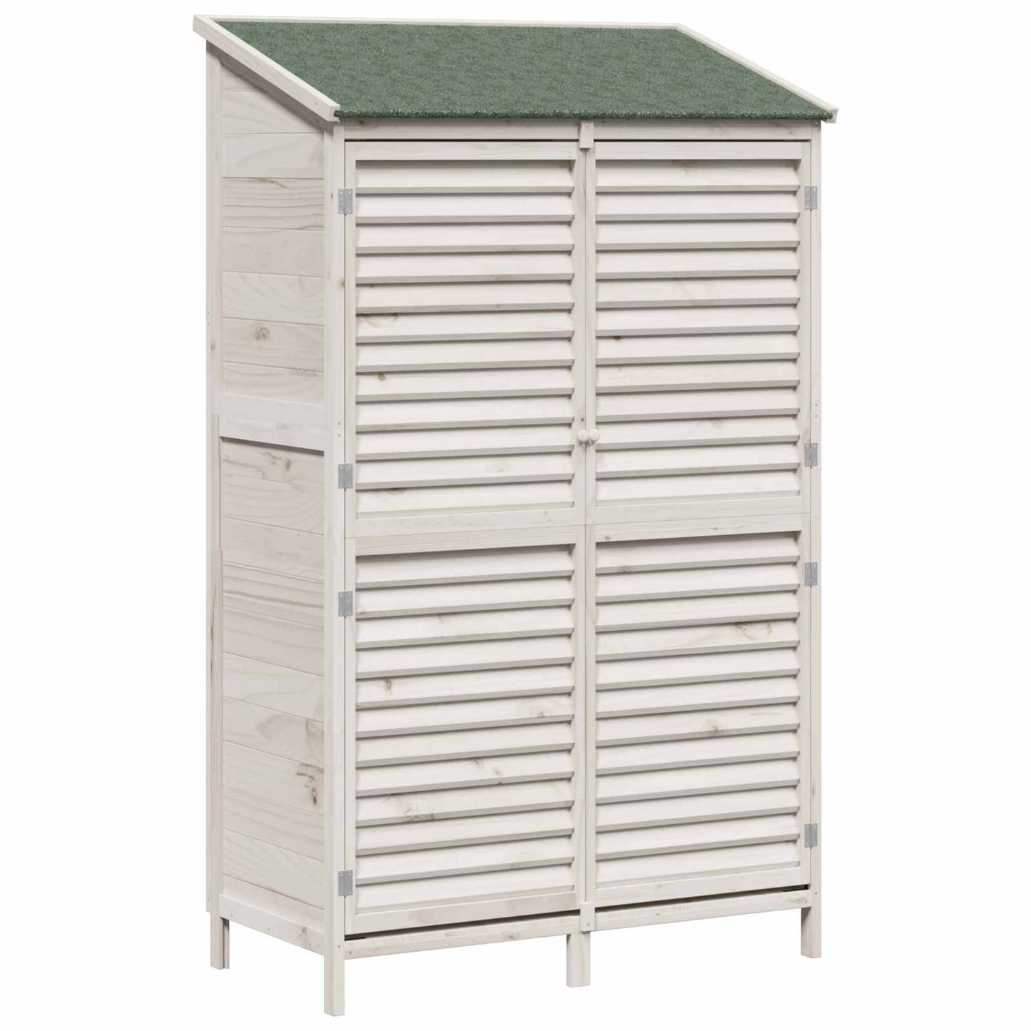 Garden Shed White 106 x 56 x 176.5 cm Solid Fir Wood