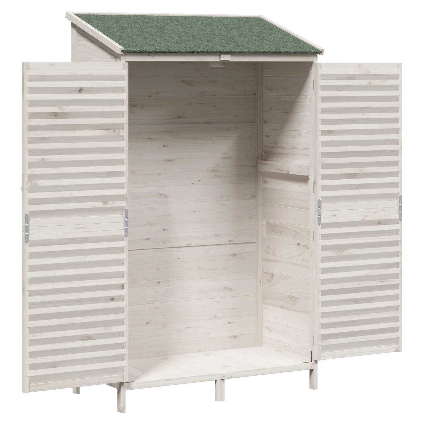 Garden Shed White 106 x 56 x 176.5 cm Solid Fir Wood