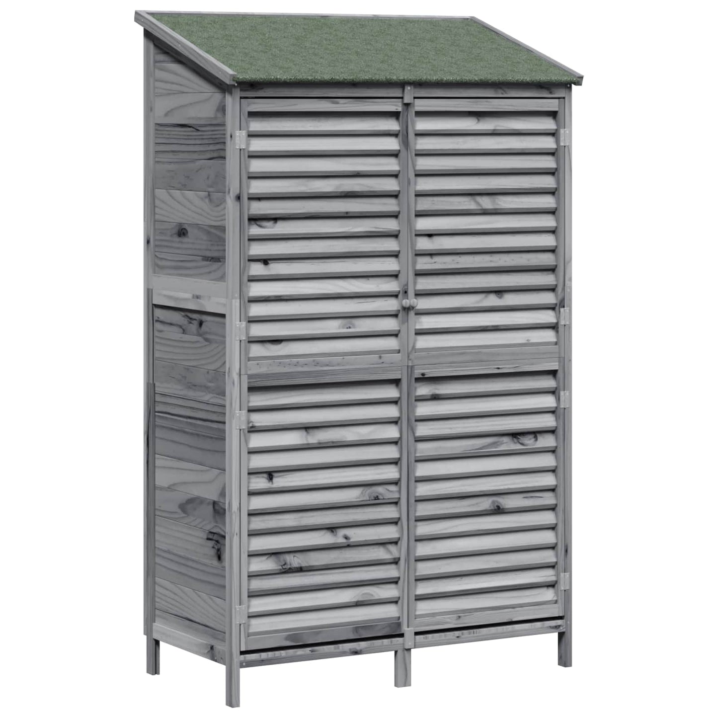 Garden Shed Grey 106 x 56 x 176.5 cm Solid Fir Wood