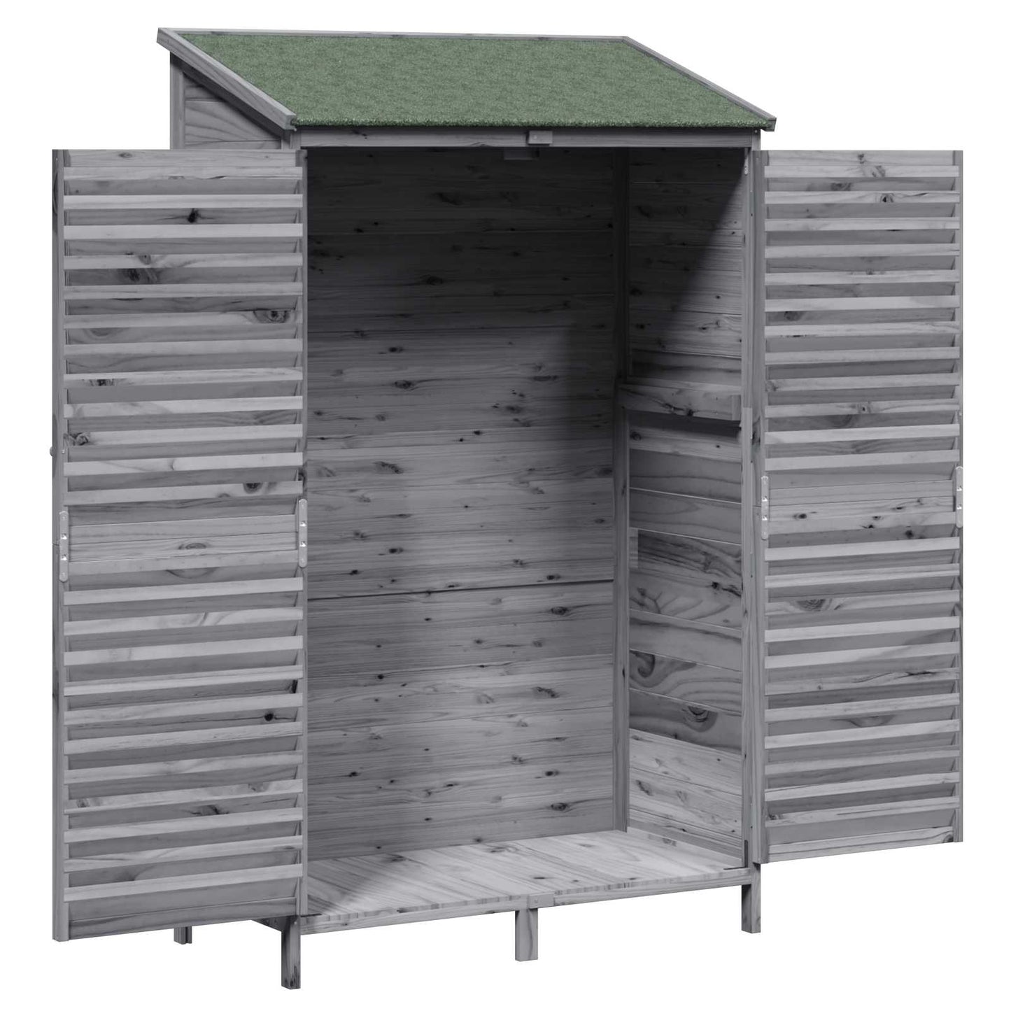 Garden Shed Grey 106 x 56 x 176.5 cm Solid Fir Wood