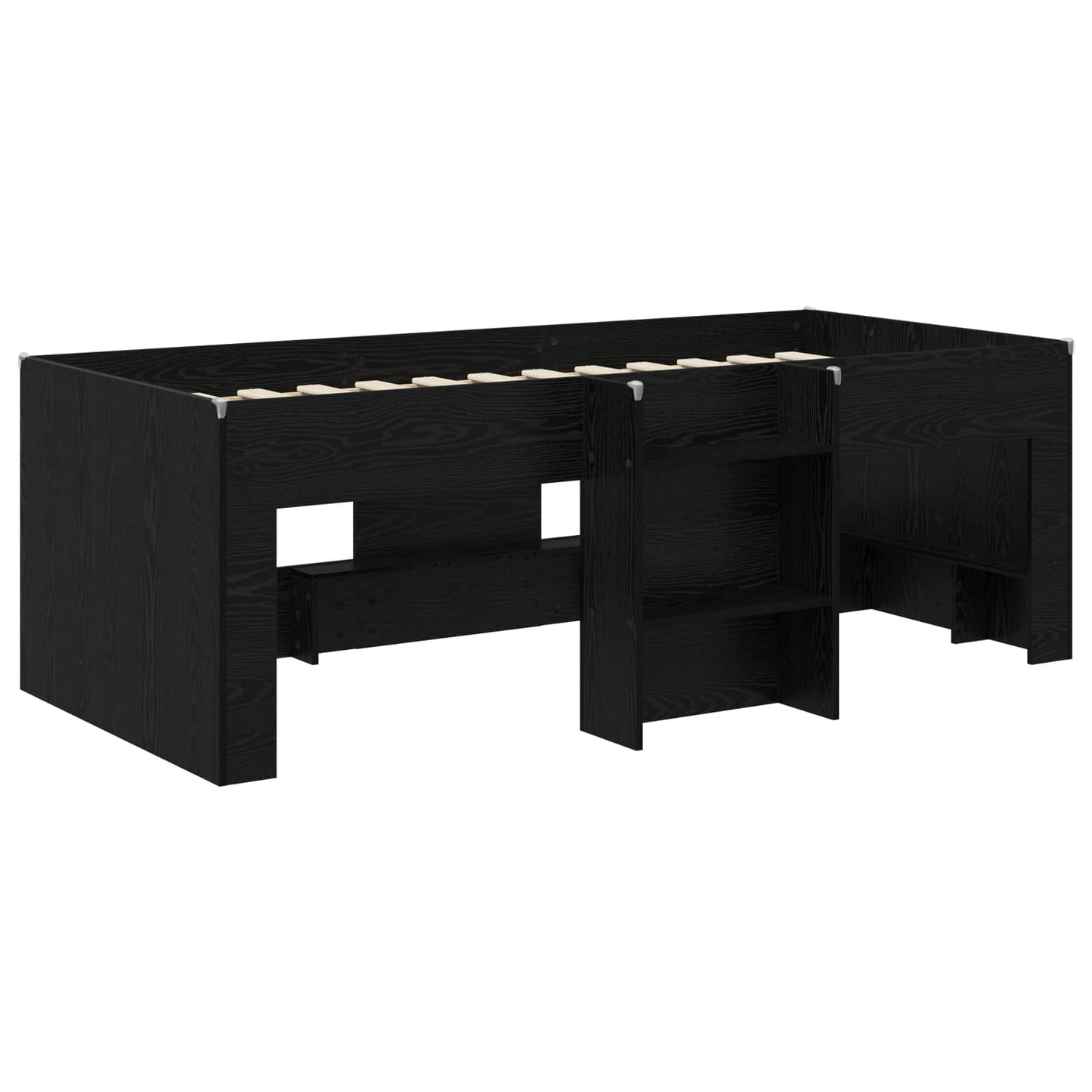 Kids'High Bed Frame 2 pcs Black Oak 203 x 101.1 x 68.5 cm