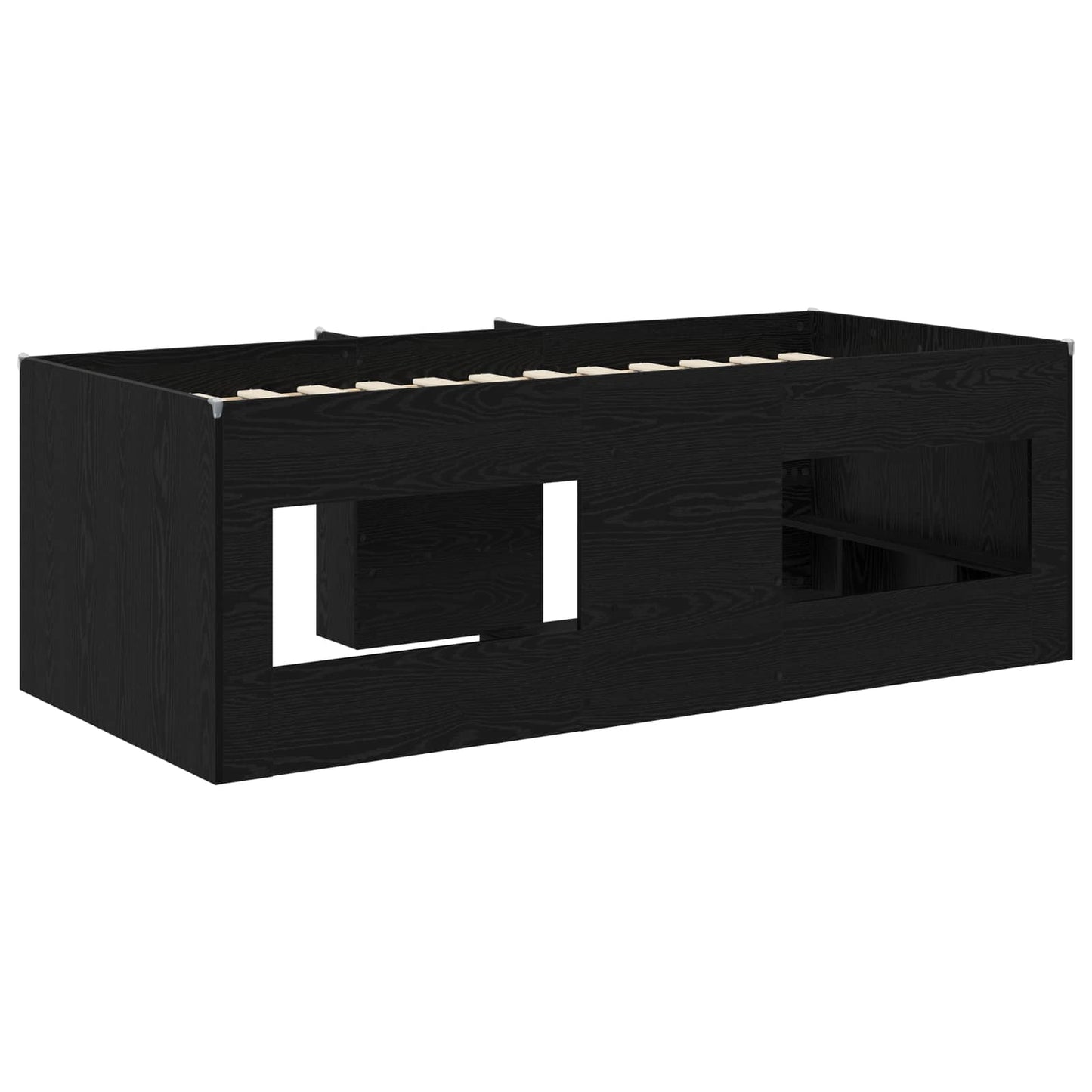 Kids'High Bed Frame 2 pcs Black Oak 203 x 101.1 x 68.5 cm