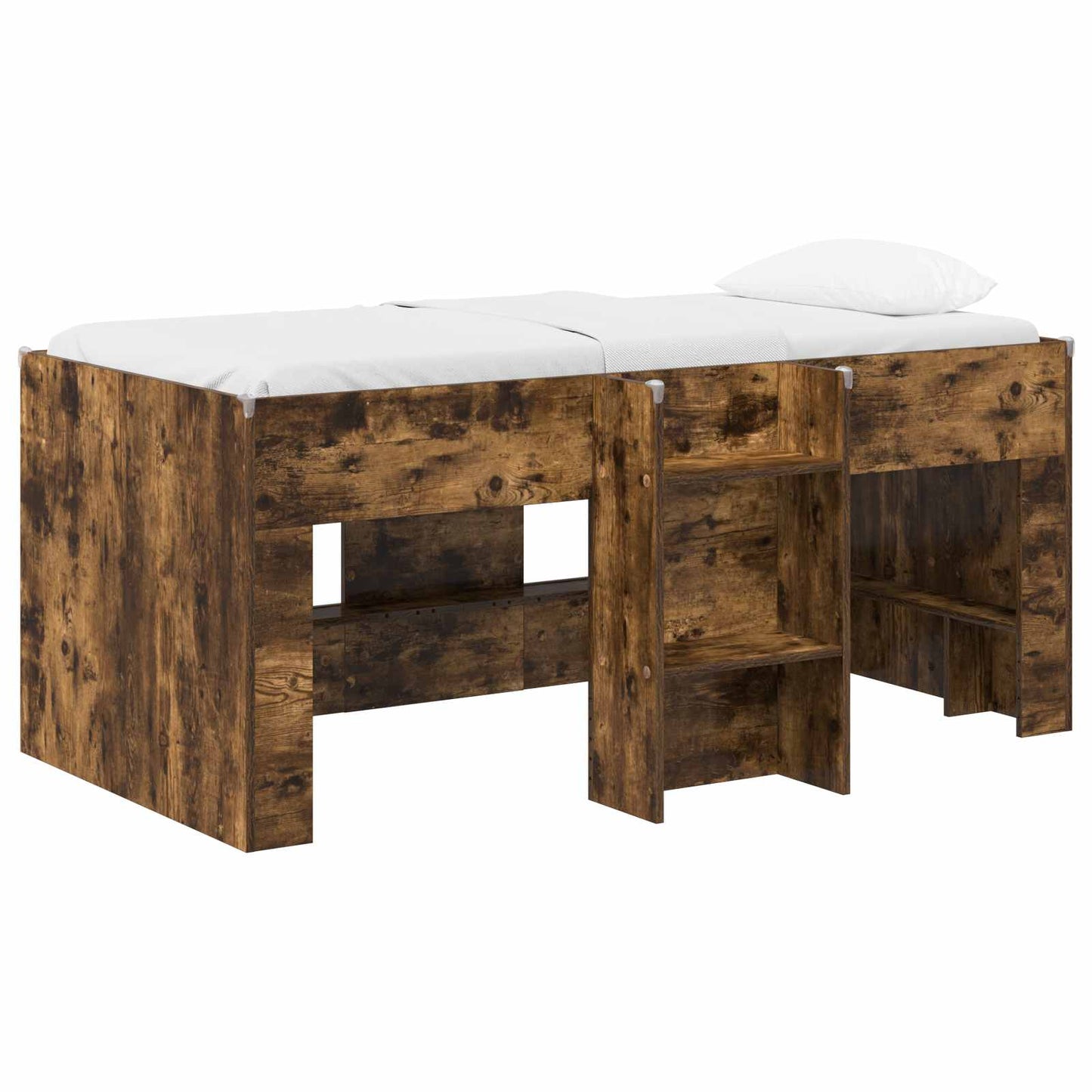 Kids'High Bed Frame 2 pcs Smoked Oak 163 x 101.1 x 68.5 cm