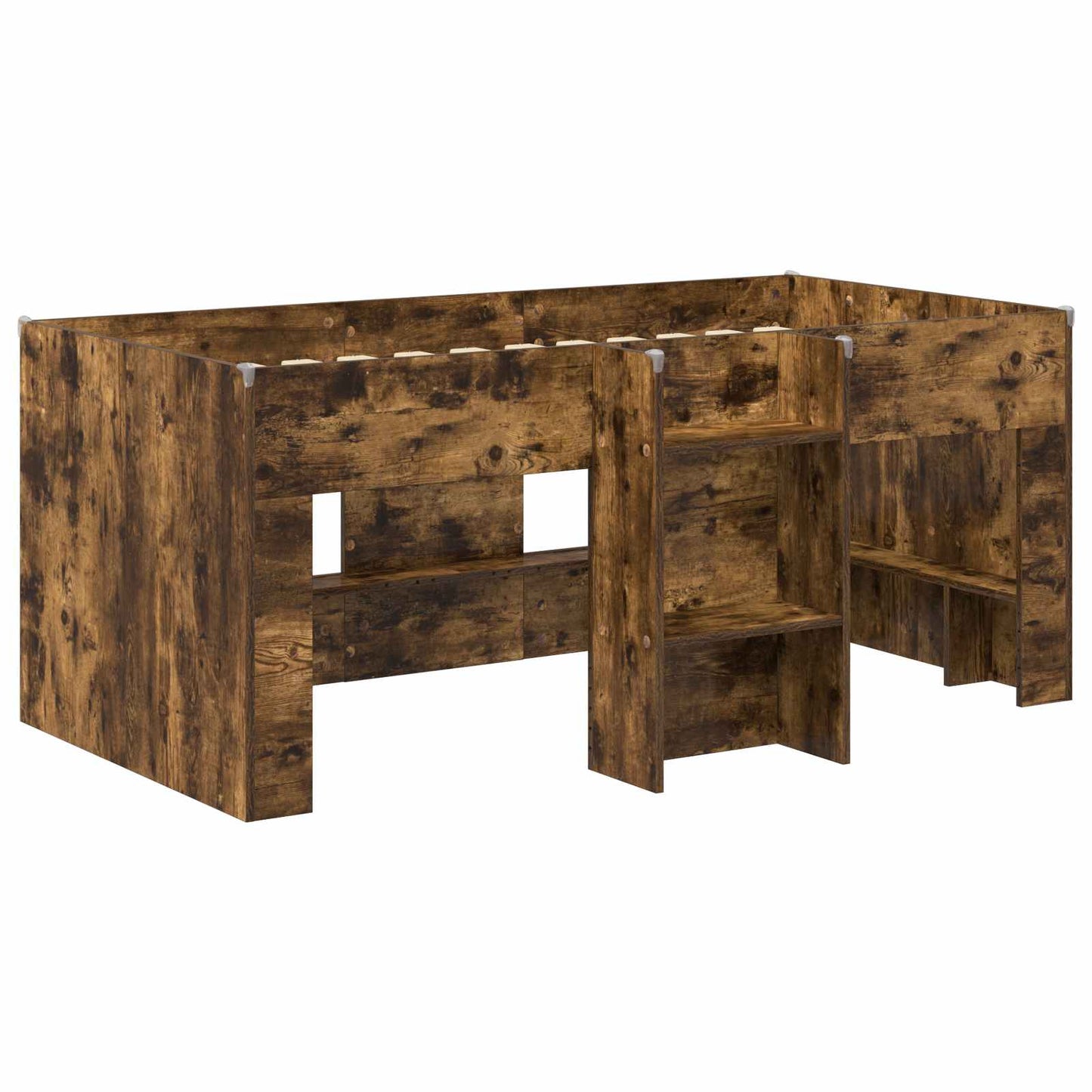 Kids'High Bed Frame 2 pcs Smoked Oak 163 x 101.1 x 68.5 cm