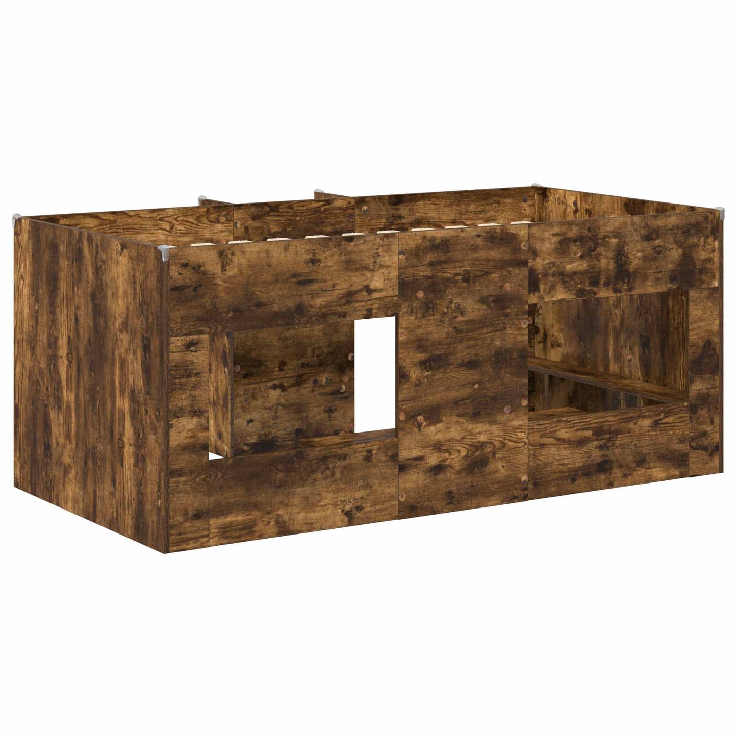 Kids'High Bed Frame 2 pcs Smoked Oak 163 x 101.1 x 68.5 cm