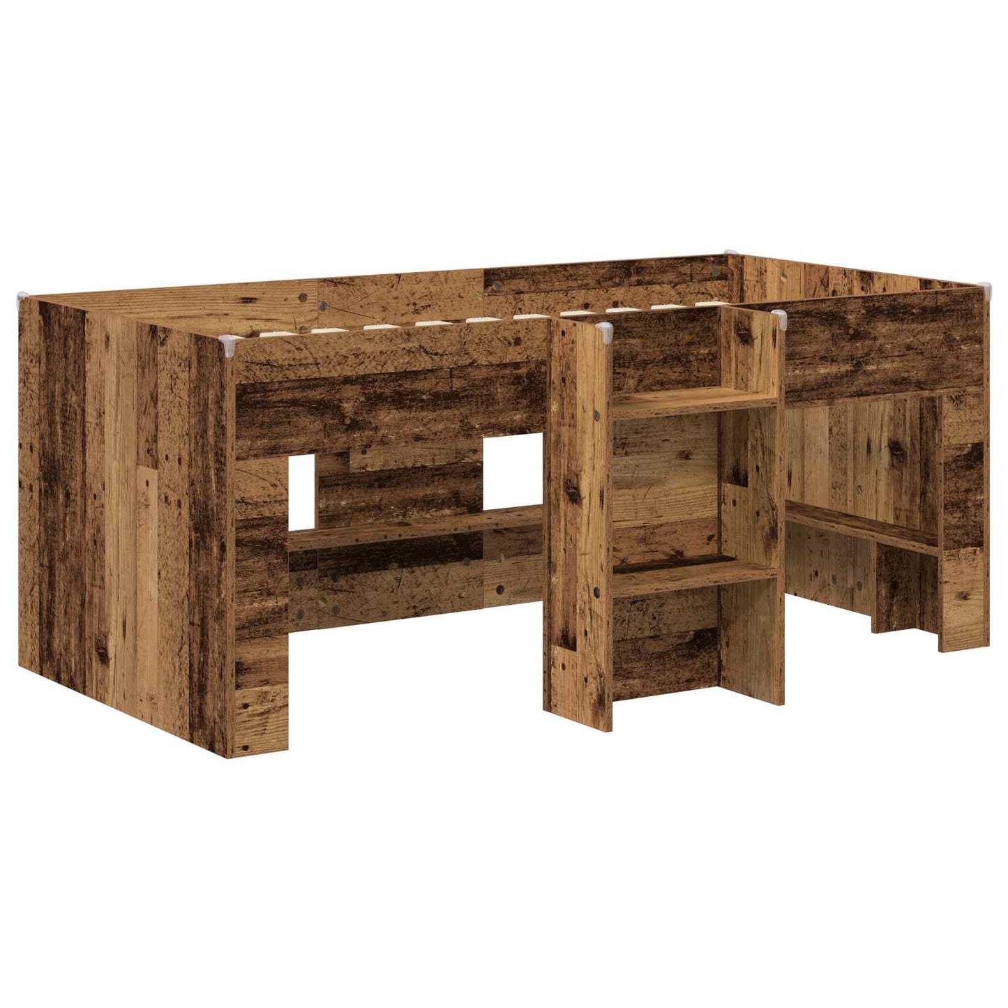 Kids'High Bed Frame 2 pcs Old Wood 163 x 101.1 x 68.5 cm