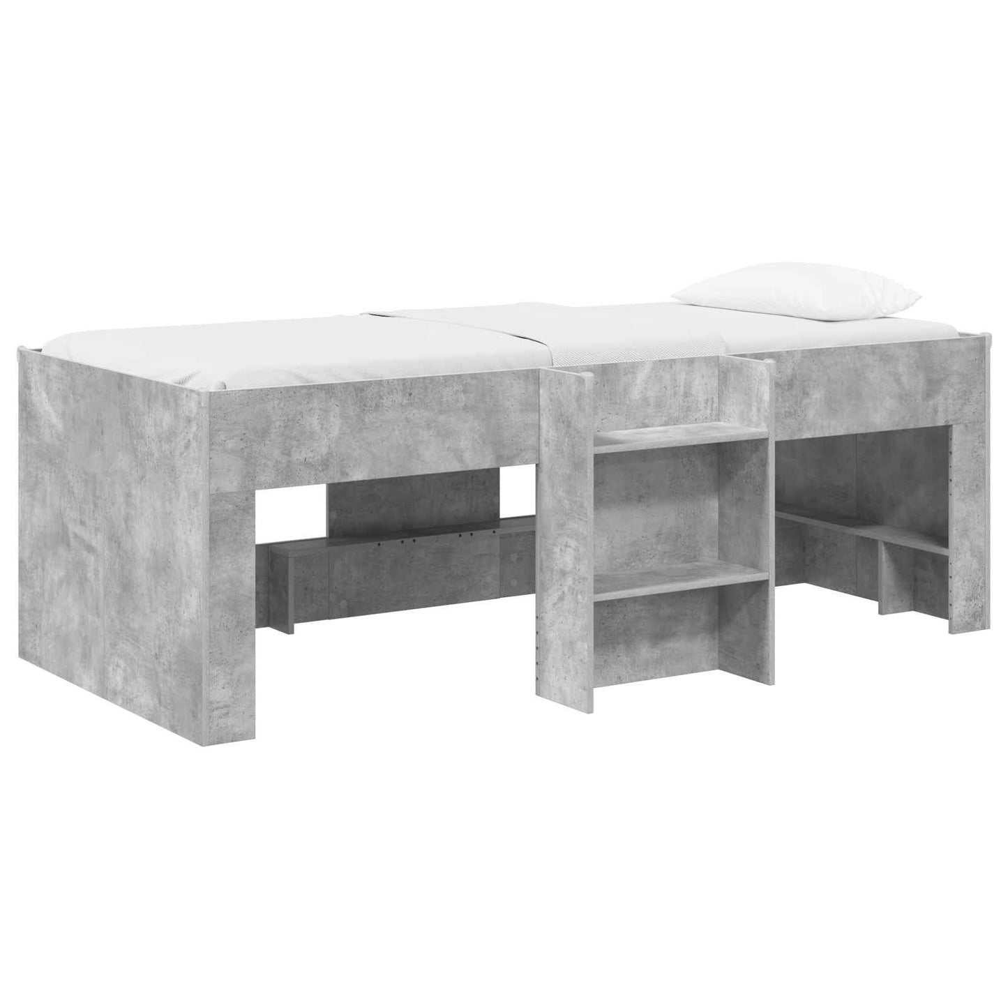 Kids'High Bed Frame 2 pcs Concrete Grey 90 x 190 cm
