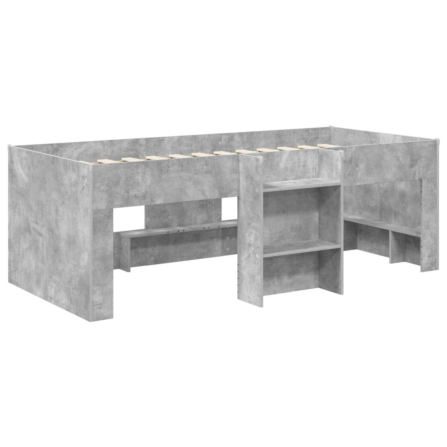 Kids'High Bed Frame 2 pcs Concrete Grey 90 x 190 cm