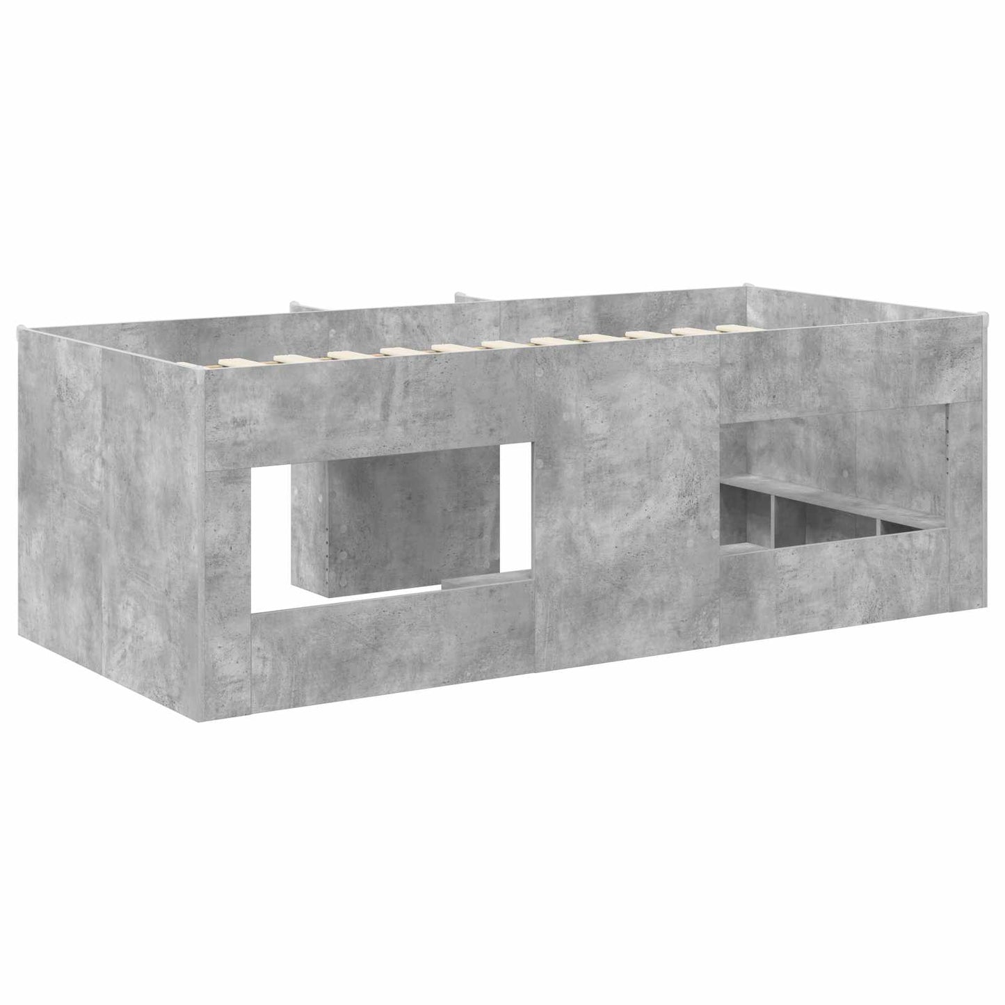 Kids'High Bed Frame 2 pcs Concrete Grey 90 x 190 cm