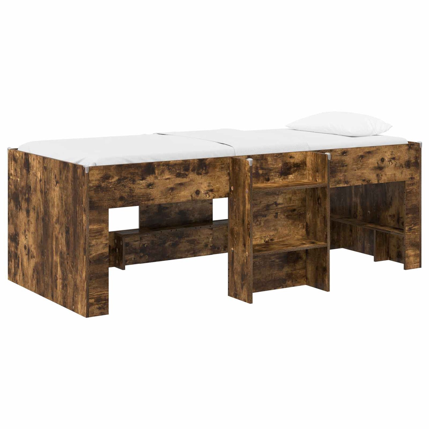 Kids'High Bed Frame 2 pcs Smoked Oak 90 x 190 cm