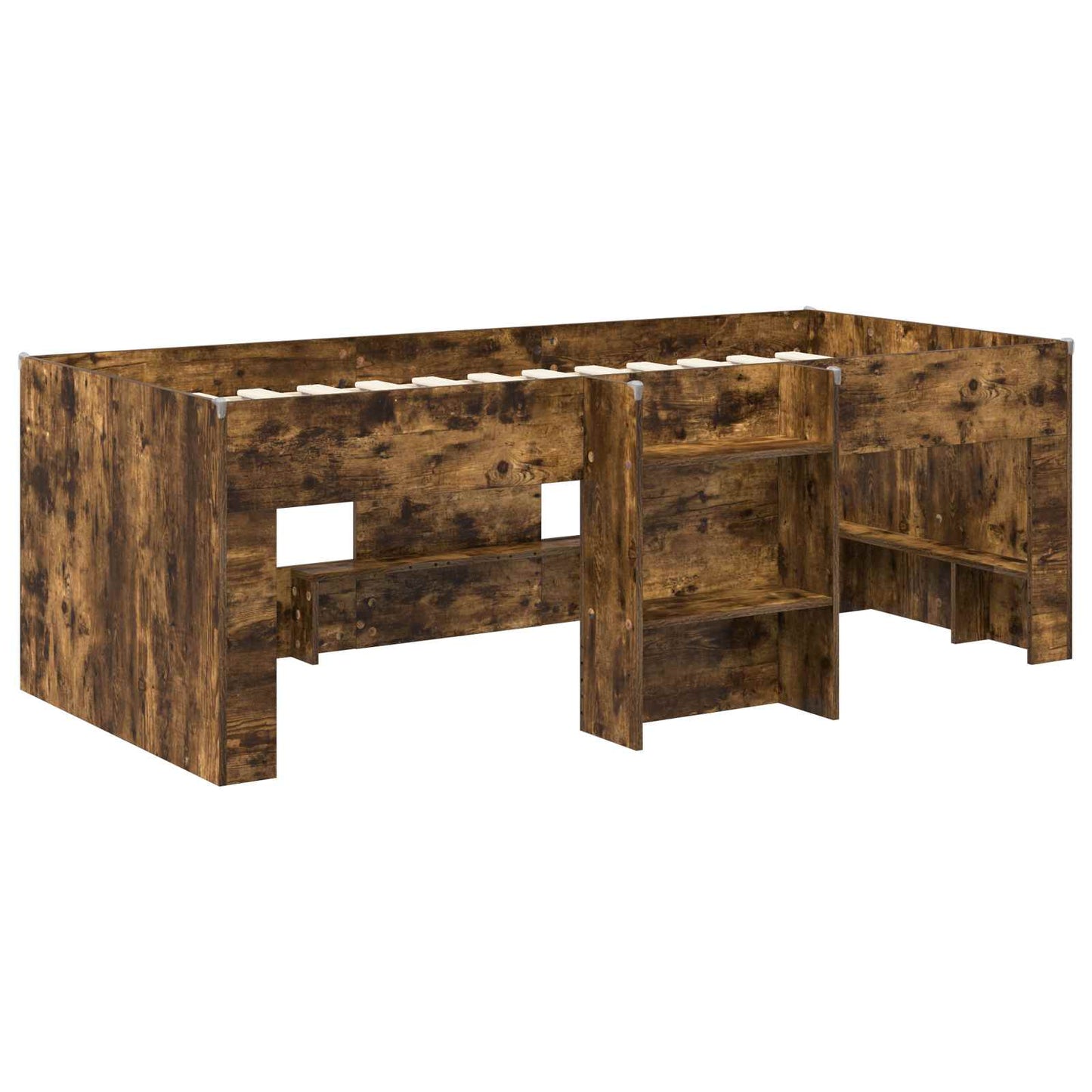Kids'High Bed Frame 2 pcs Smoked Oak 90 x 190 cm