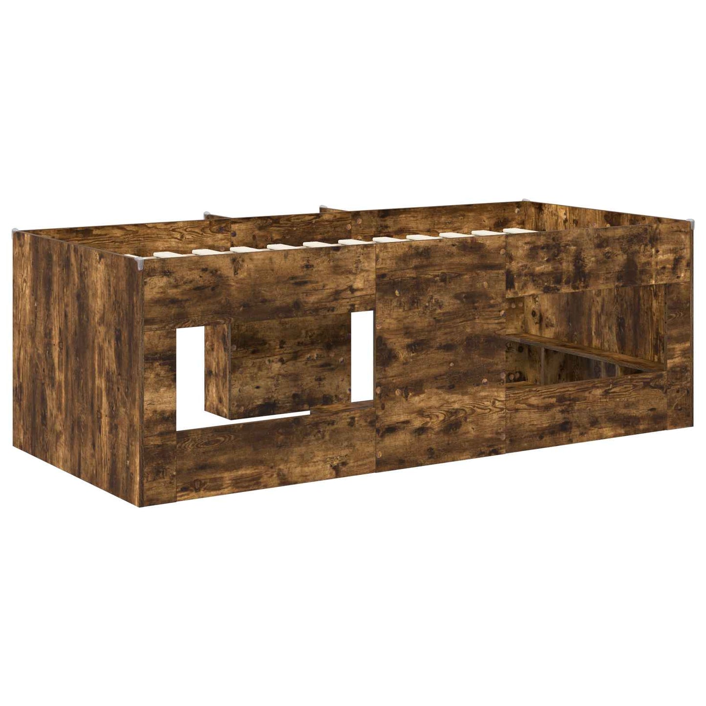 Kids'High Bed Frame 2 pcs Smoked Oak 90 x 190 cm