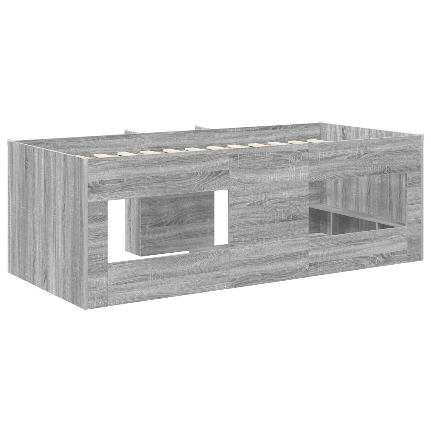 Kids'High Bed Frame 2 pcs Grey Sonoma 90 x 190 cm