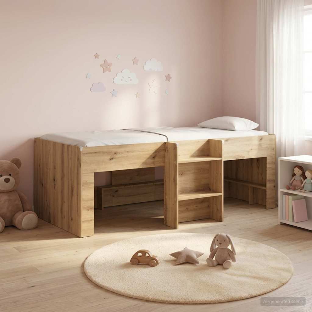Kids'High Bed Frame 2 pcs Artisan Oak 90 x 190 cm