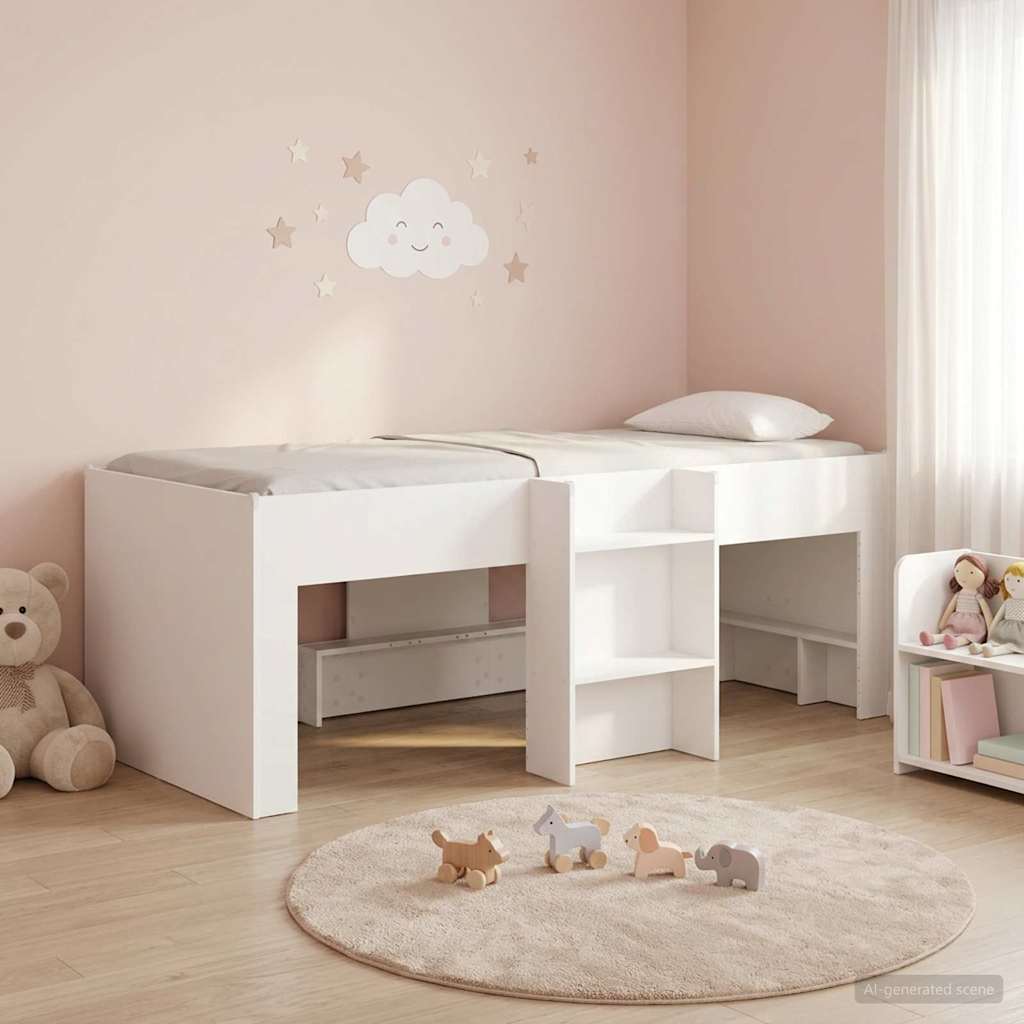 Kids'High Bed Frame 2 pcs White 193 x 96.1 x 68.5 cm