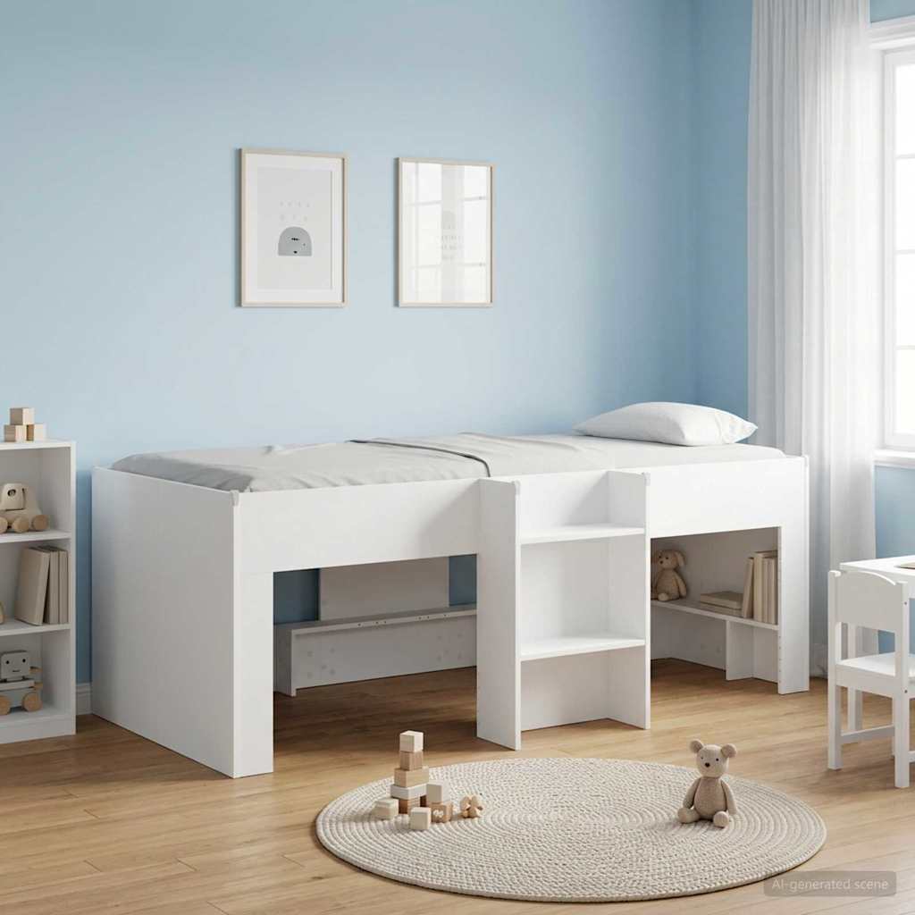 Kids'High Bed Frame 2 pcs White 193 x 96.1 x 68.5 cm