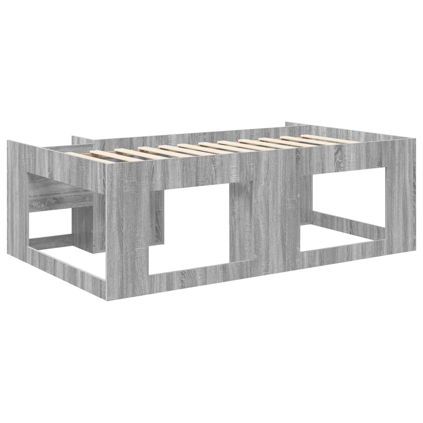 Kids'Bed Frame with Storage Grey Sonoma 90 x 200 cm