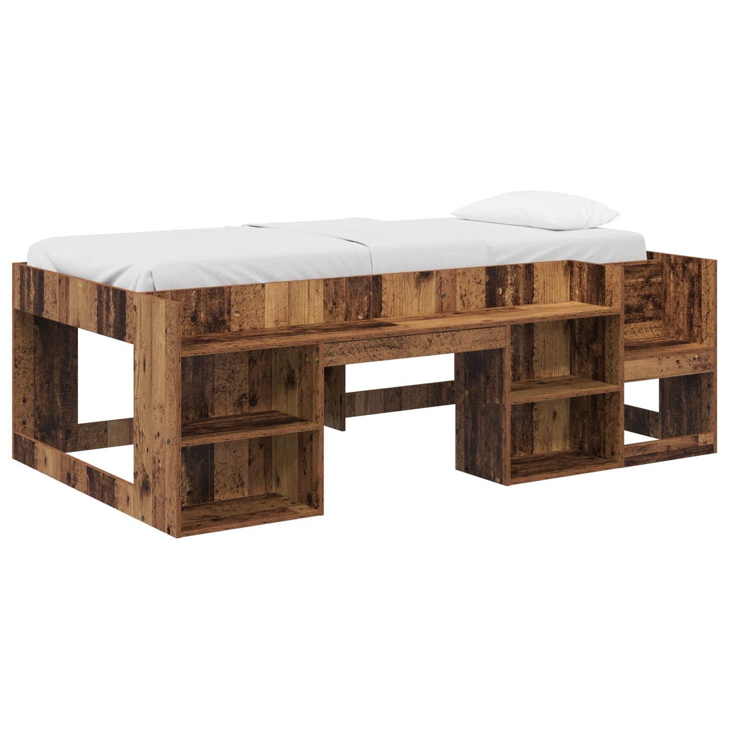 Kids'Bed Frame with Storage Old wood 98.5 x 200 cm
