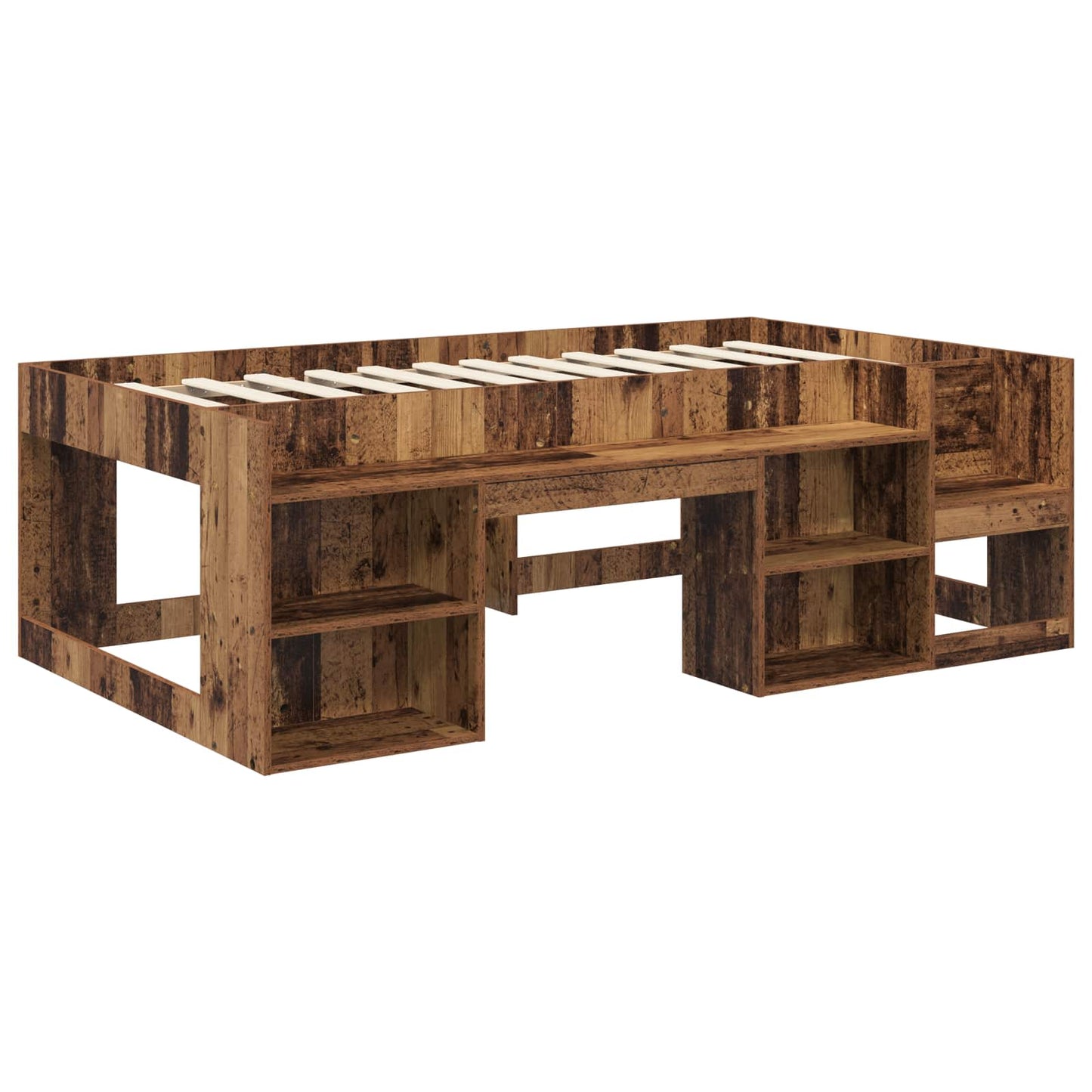 Kids'Bed Frame with Storage Old wood 98.5 x 200 cm