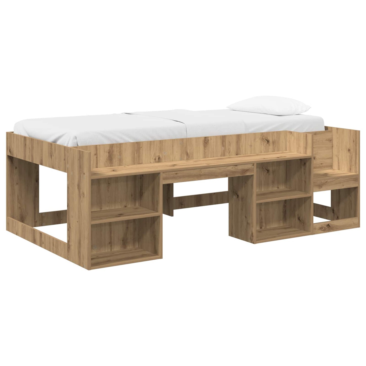 Kids'Bed Frame with Storage Artisan Oak 98.5 x 200 cm