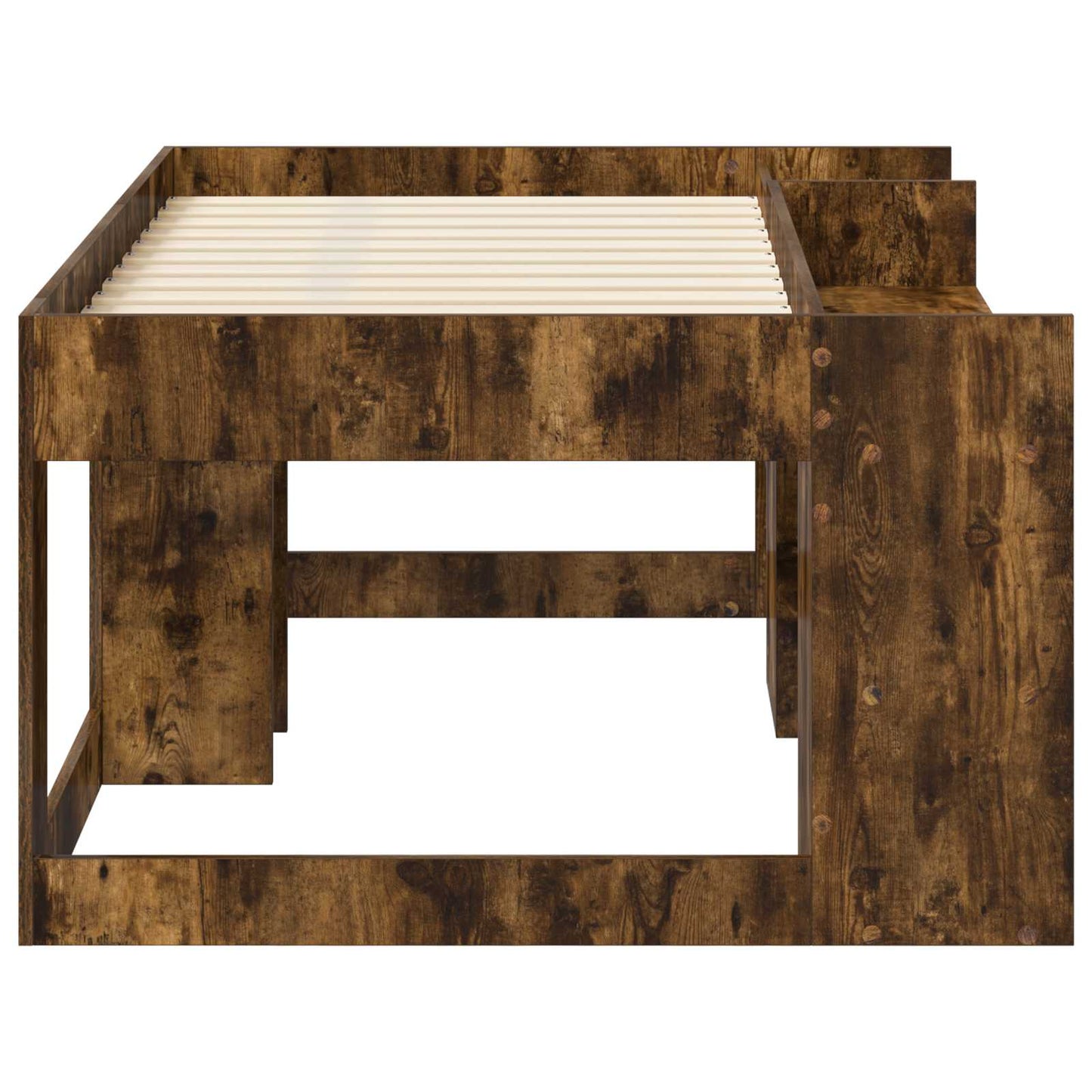 Kids'Bed Frame with Storage Smoked Oak 80 x 160 cm