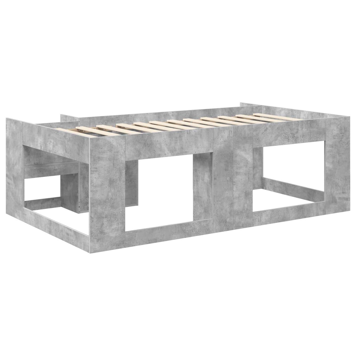 Kids'Bed Frame with Storage Concrete Grey 90 x 190 cm