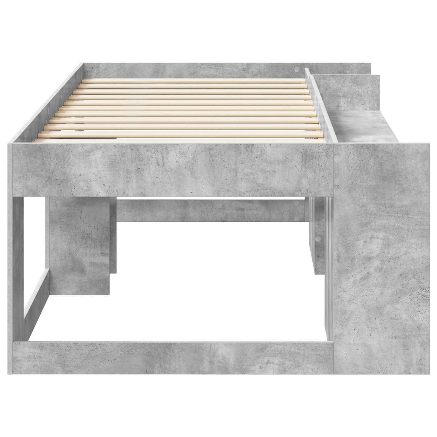 Kids'Bed Frame with Storage Concrete Grey 90 x 190 cm