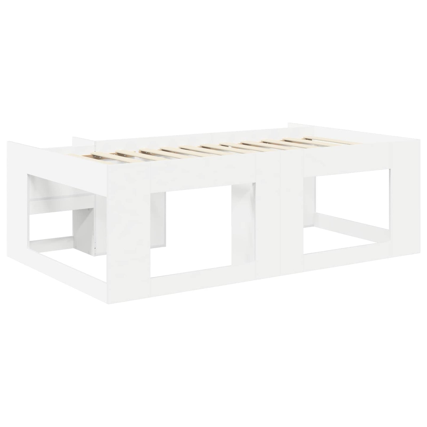 Kids'Bed Frame with Storage White 75 x 190 cm Engineered Wood