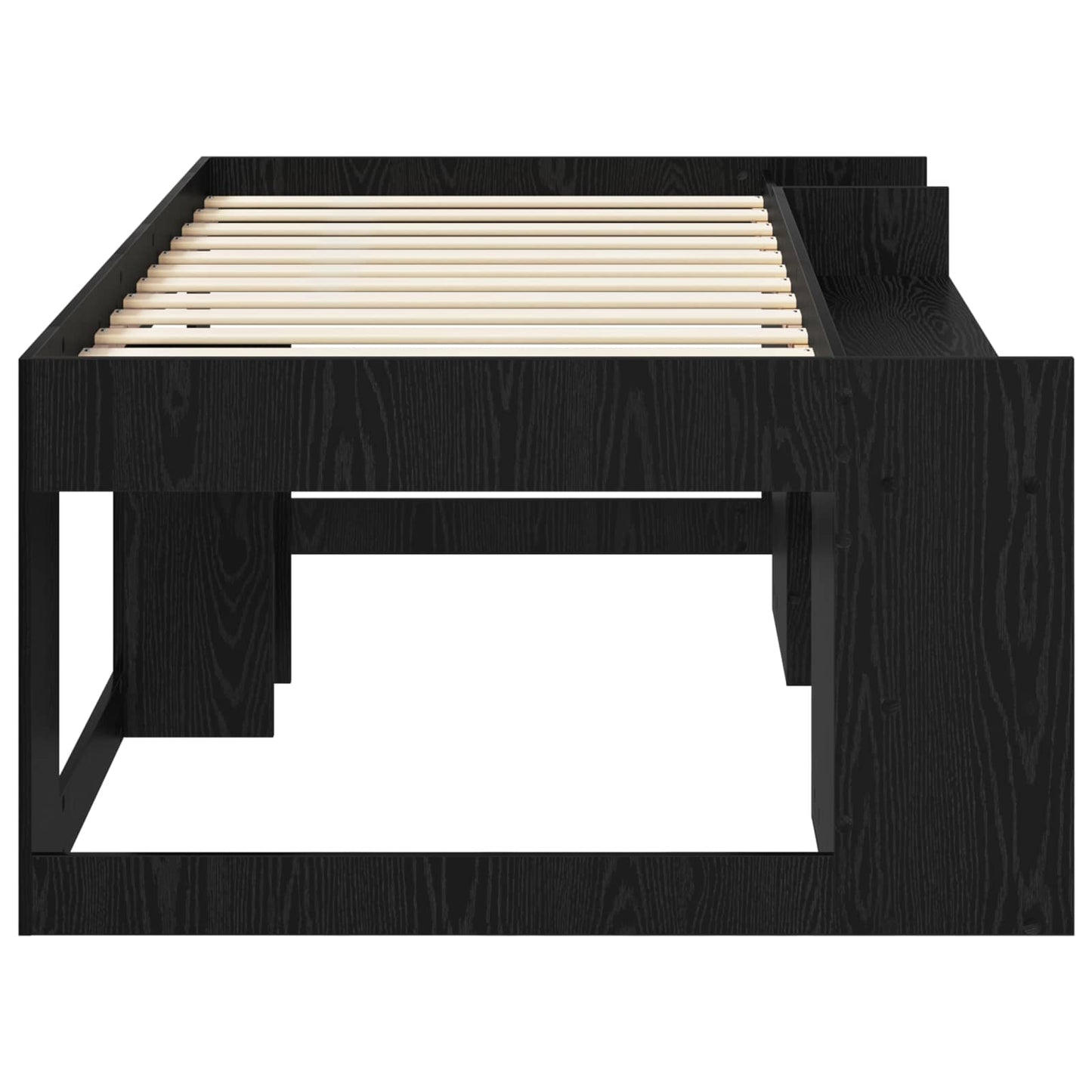 Kids'Bed Frame with Storage Black Oak 75 x 190 cm