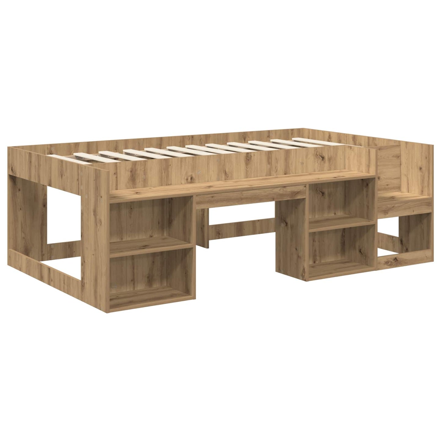 Kids'Bed Frame with Storage Artisan Oak 75 x 190 cm