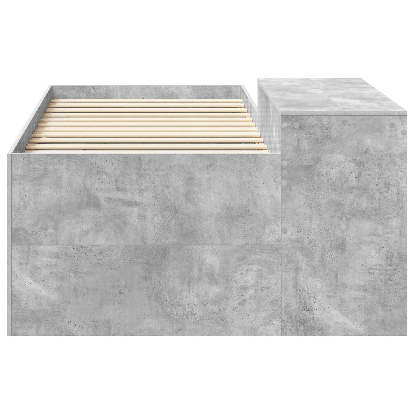 Kids'High Bed Frame with Desk Concrete Grey 80 x 200 cm