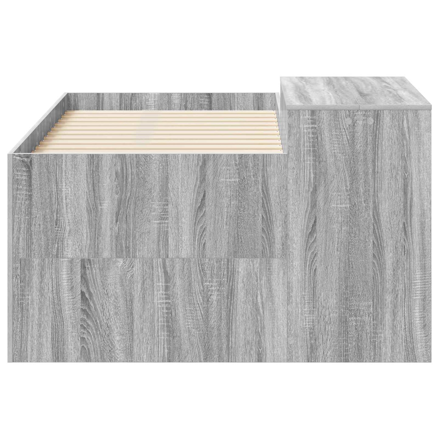 Kids'High Bed Frame with Desk Grey Sonoma Engineered Wood