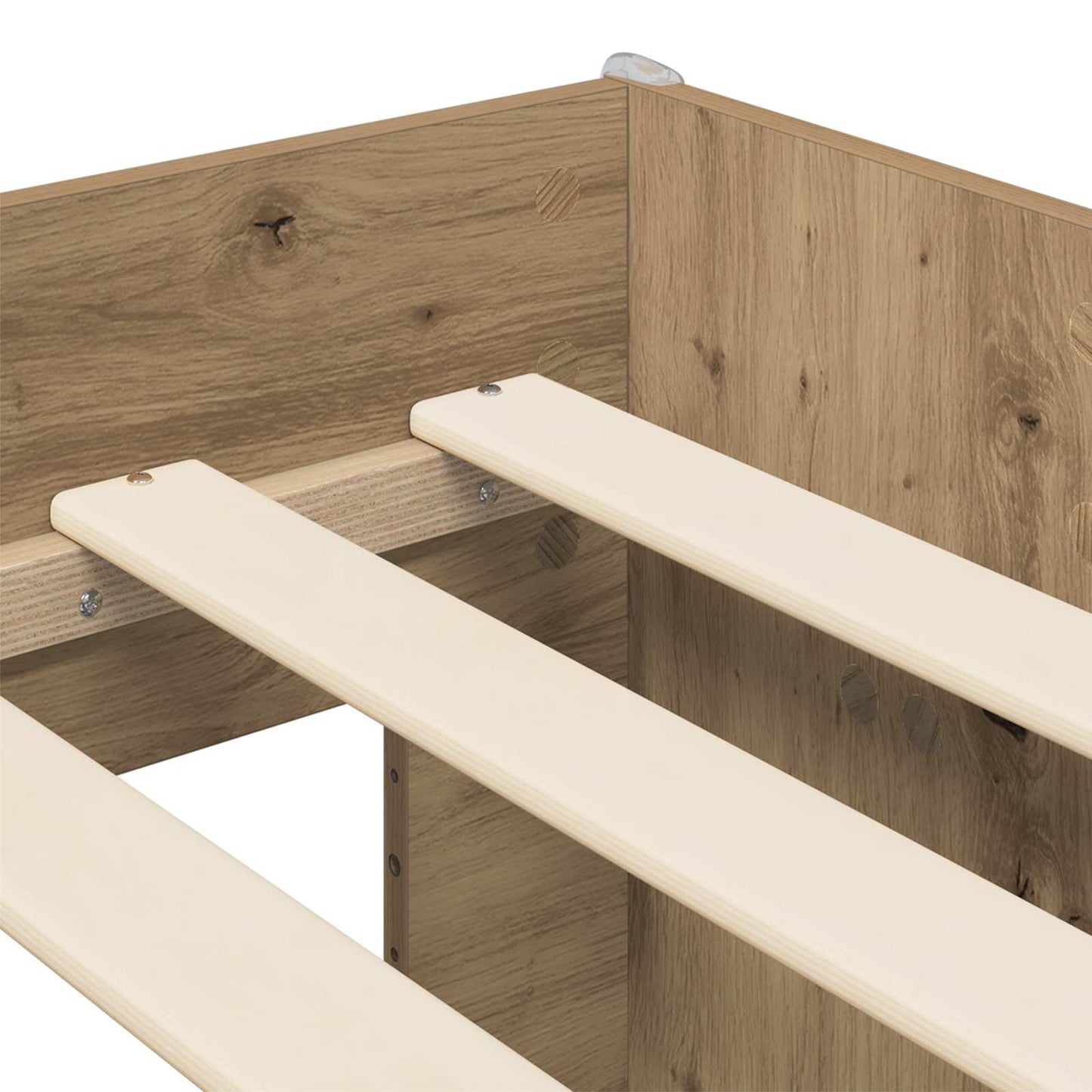 Kids'High Bed Frame with Desk Artisan Oak Engineered Wood