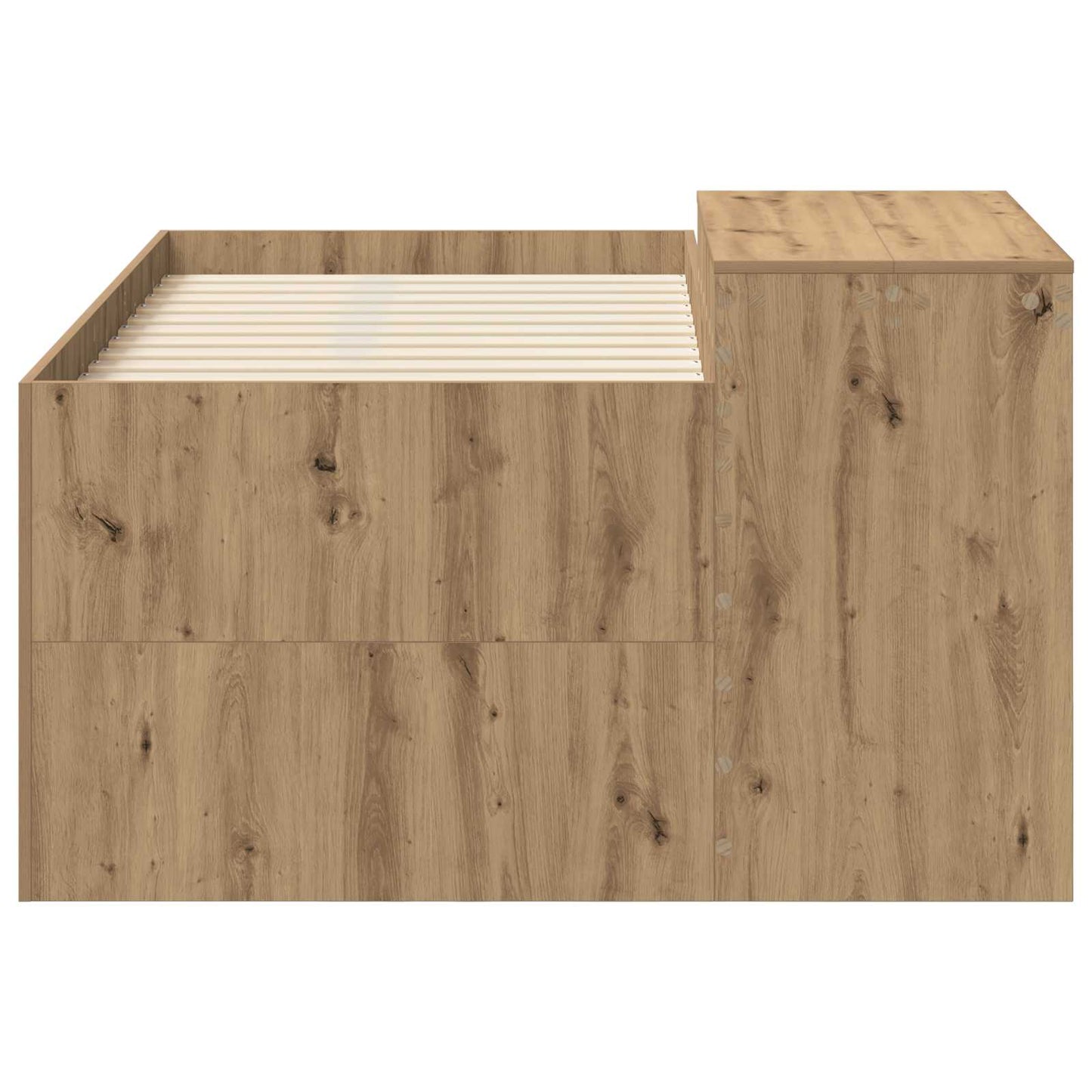 Kids'High Bed Frame with Desk Artisan Oak Engineered Wood