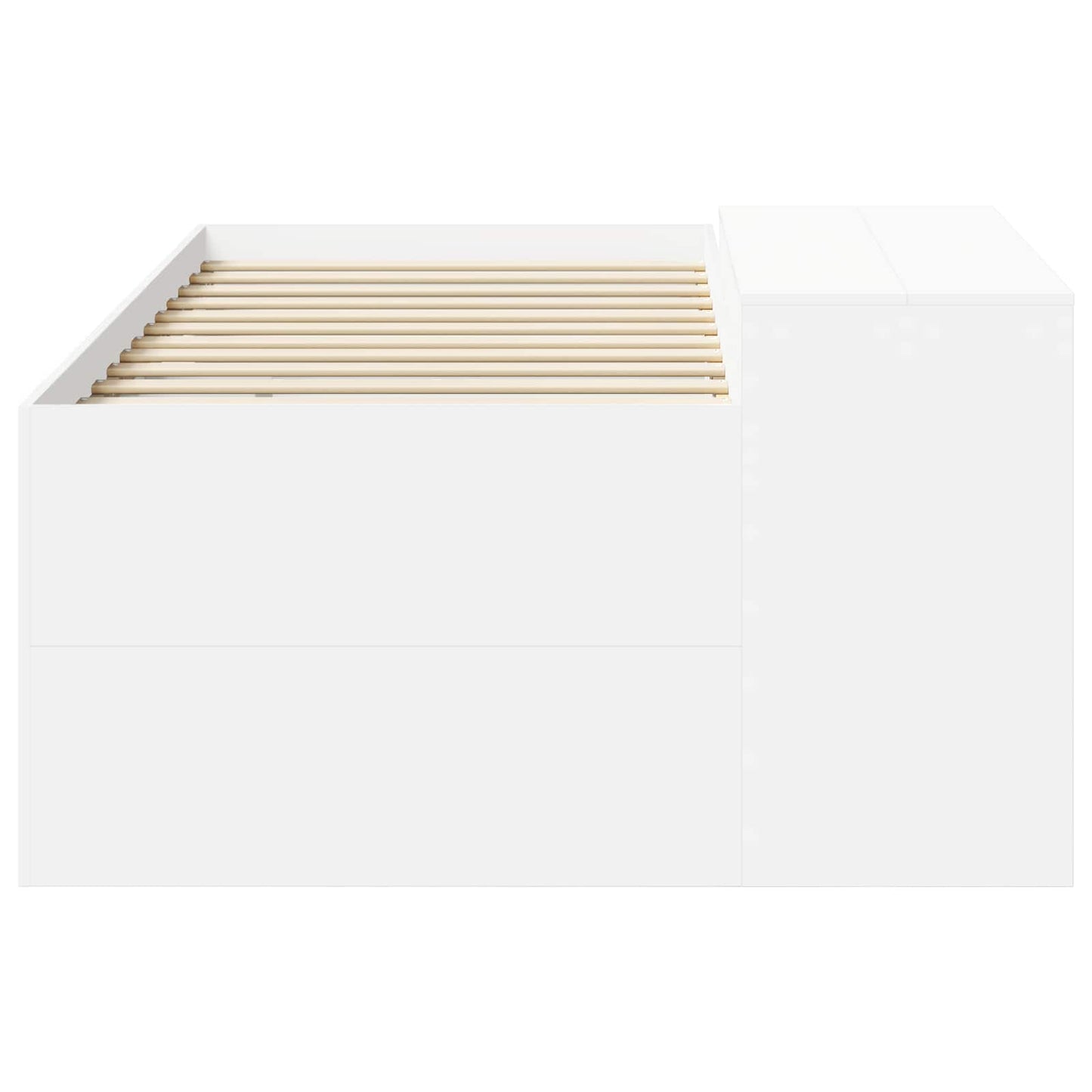 Kids'High Bed Frame with Desk White Engineered Wood