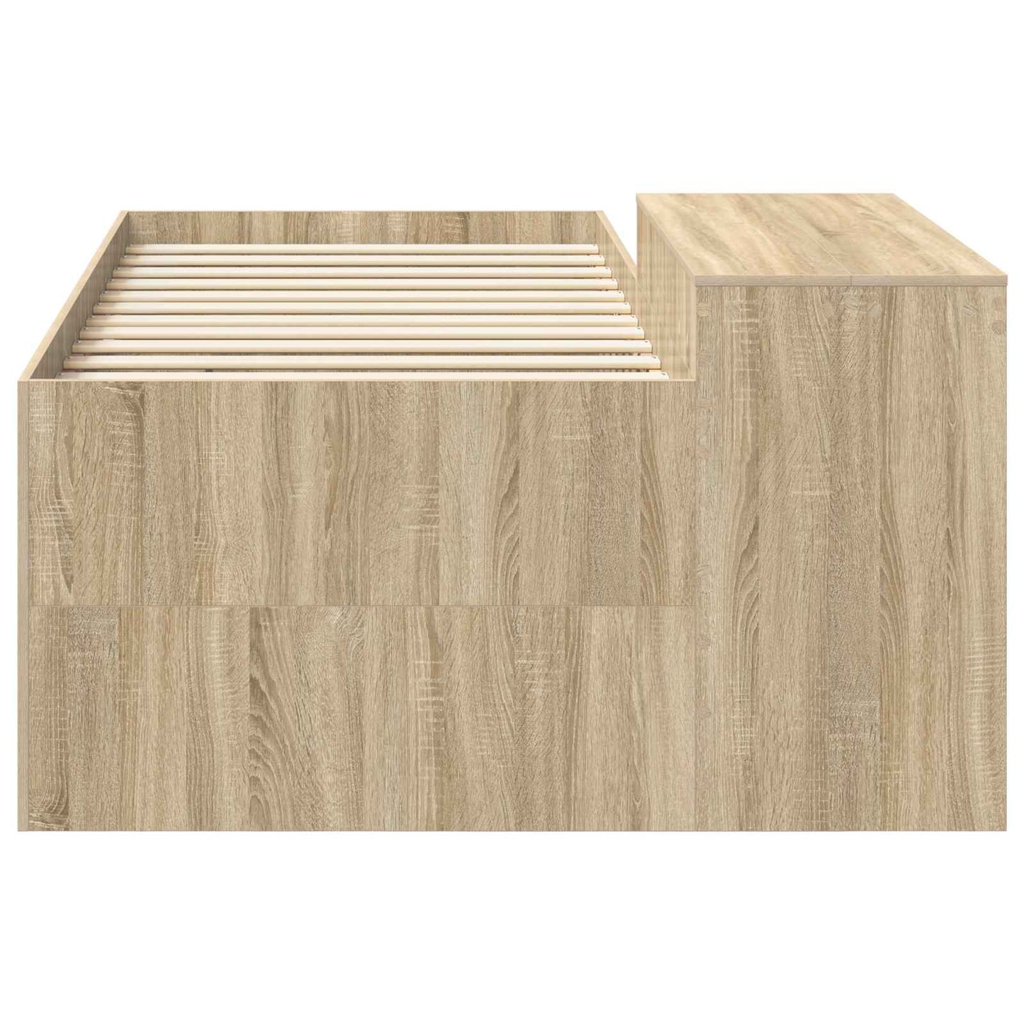 Kids'High Bed Frame with Desk Sonoma Oak Engineered Wood