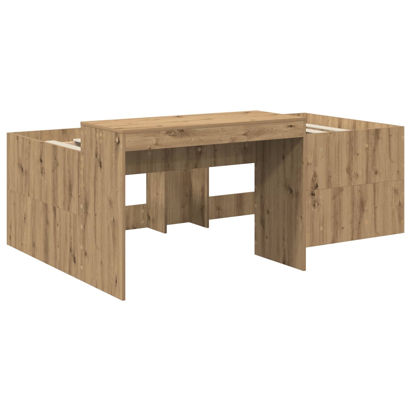 Kids'High Bed Frame with Desk Artisan Oak Engineered Wood