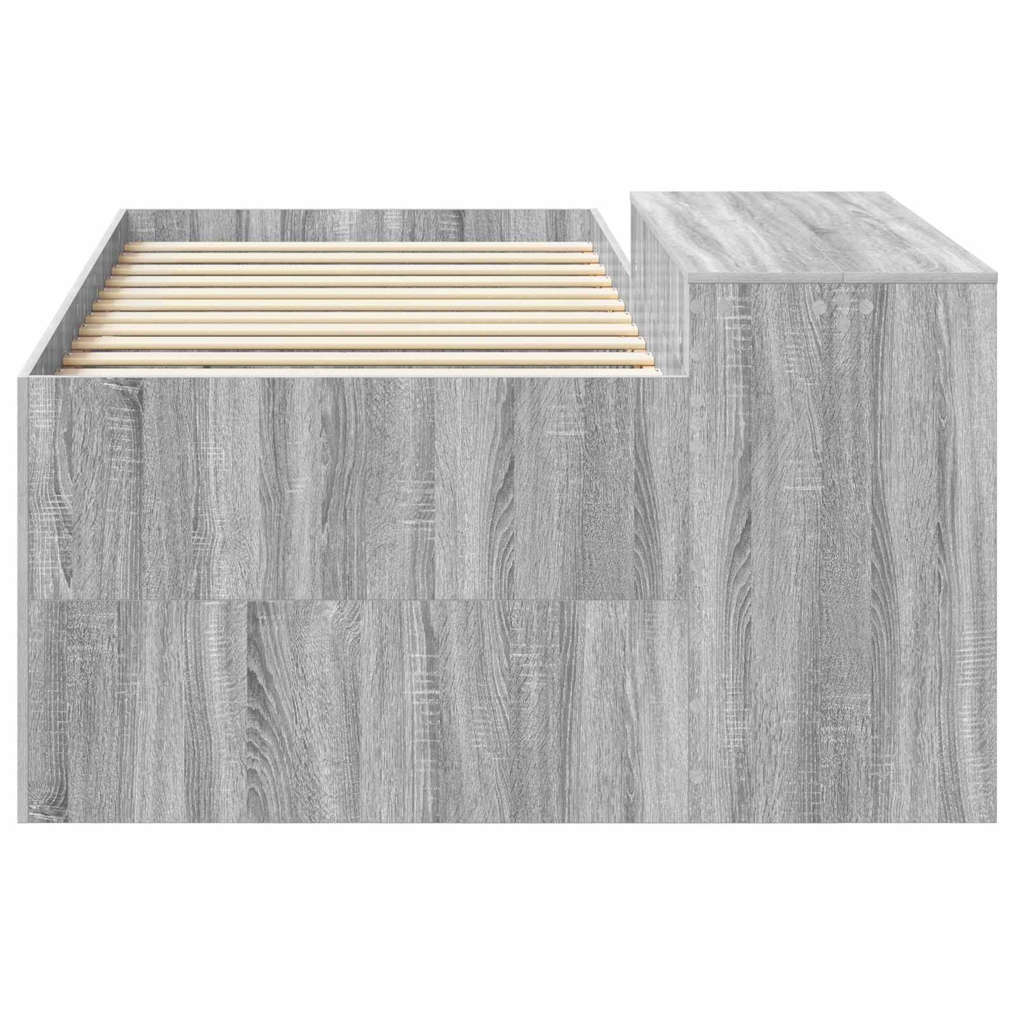 Kids'High Bed Frame with Desk Grey Sonoma 75 x 190 cm