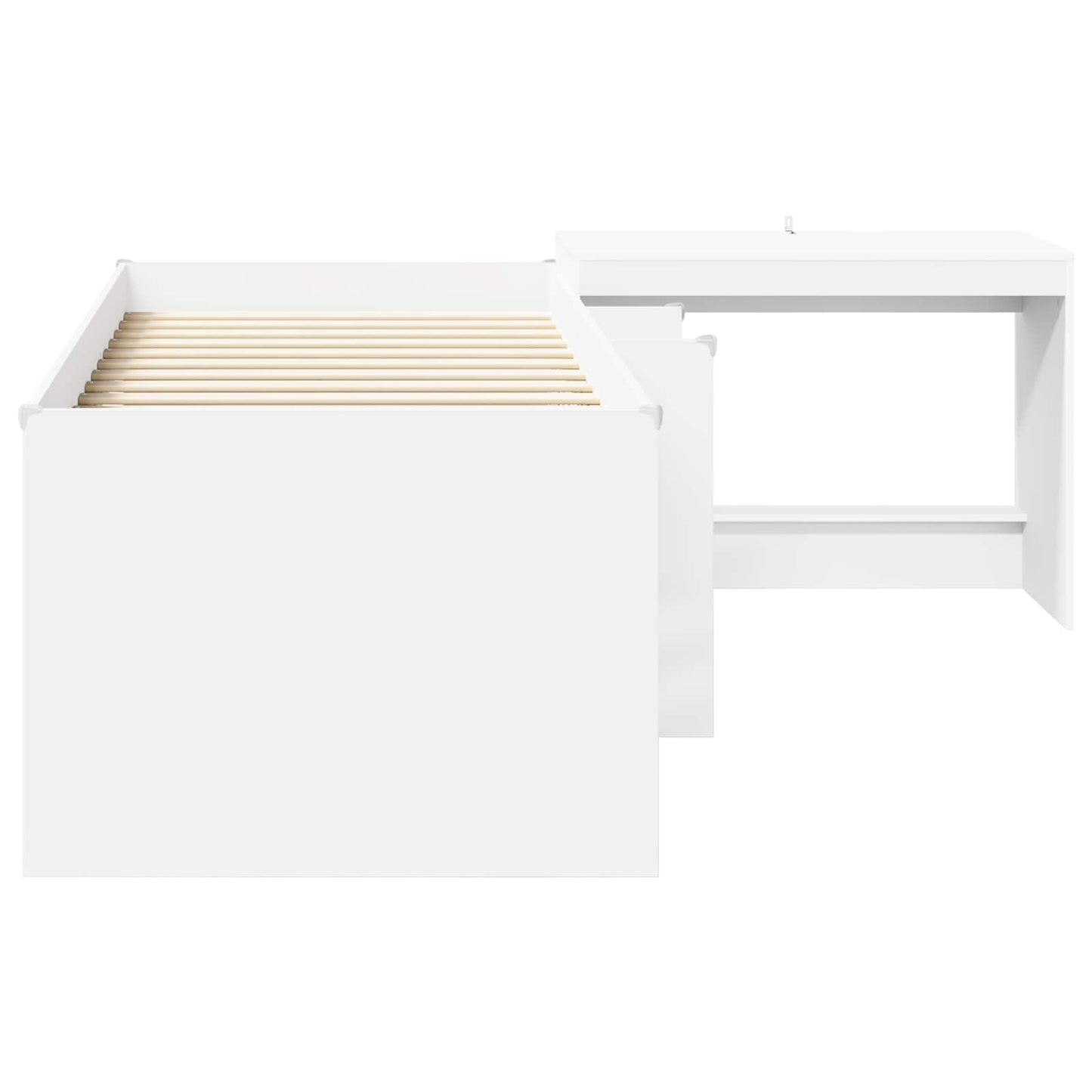 Kids'High Bed Frame with Desk White 80 x 200 cm