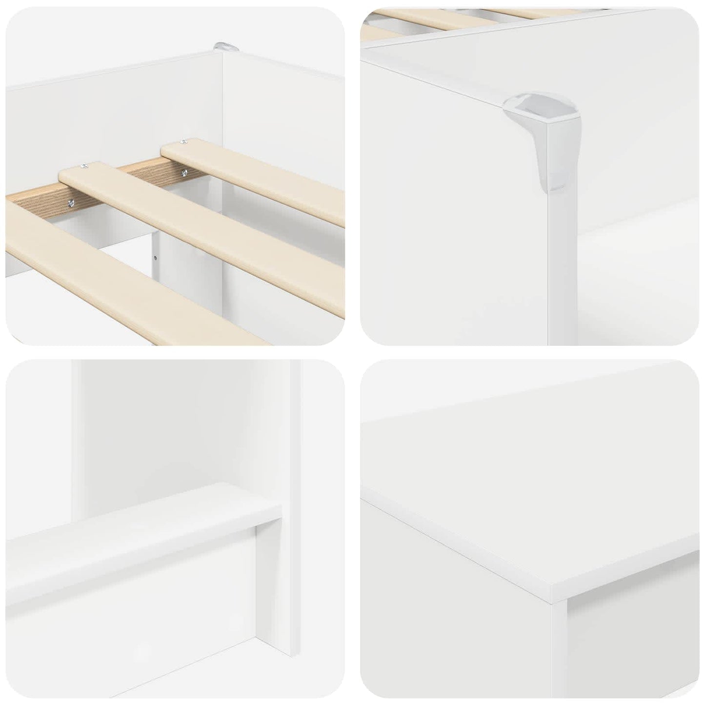 Kids'High Bed Frame with Desk White 80 x 160 cm